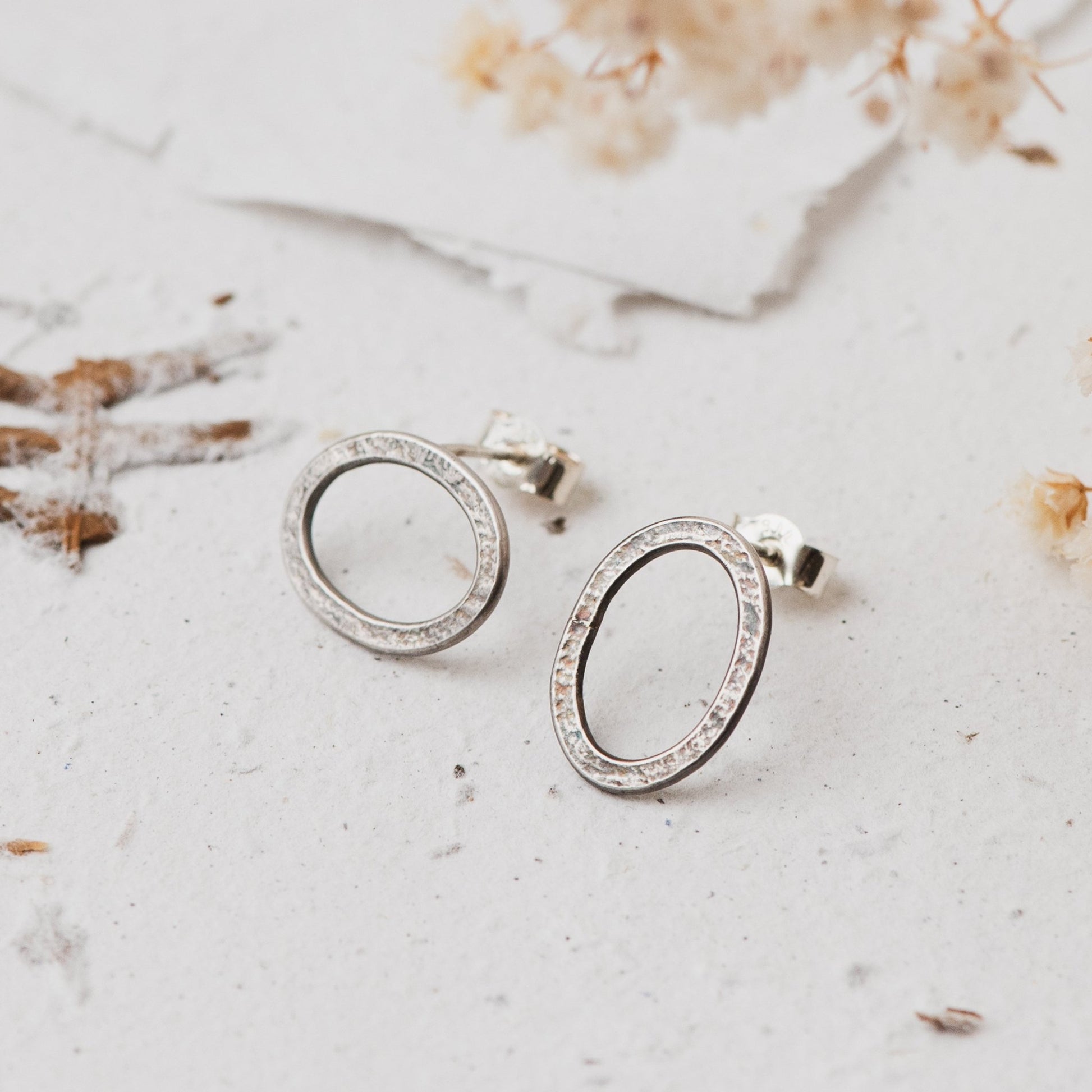 Oxidised lace stud earrings - The Studio at Wirksworth