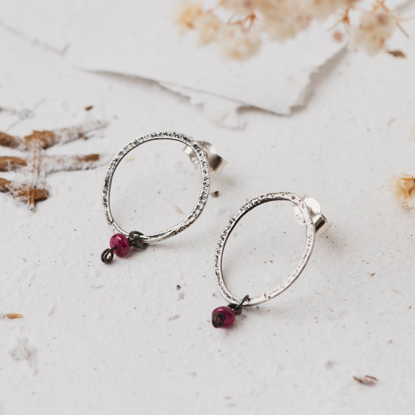 Oxidised lace stud earrings - The Studio at Wirksworth