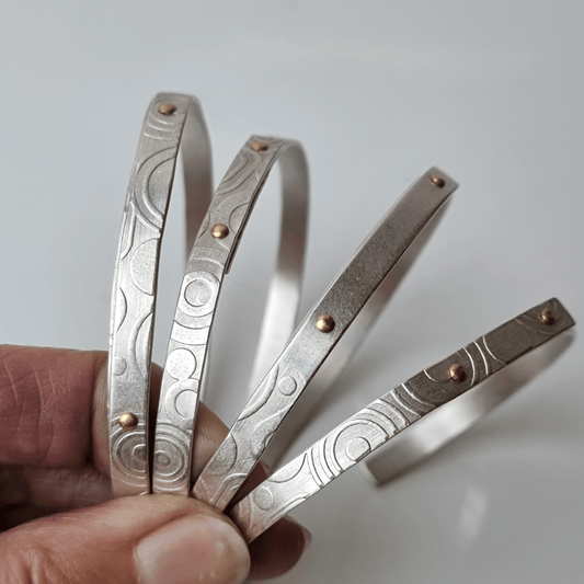 Riveted silver bangle - The Studio at Wirksworth