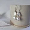 Freshwater pearl fine silver earrings - The Studio at Wirksworth
