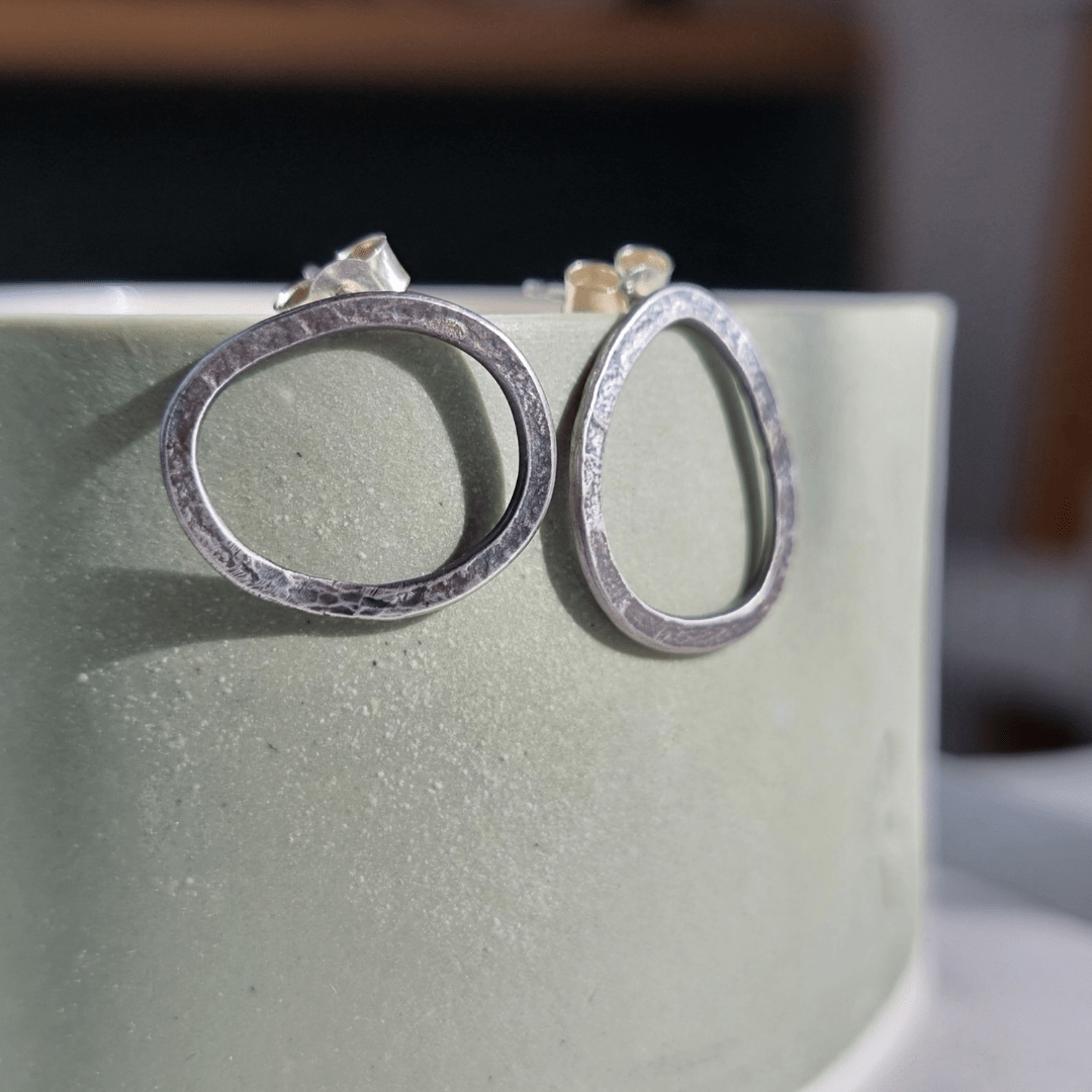 Oxidised lace stud earrings - The Studio at Wirksworth
