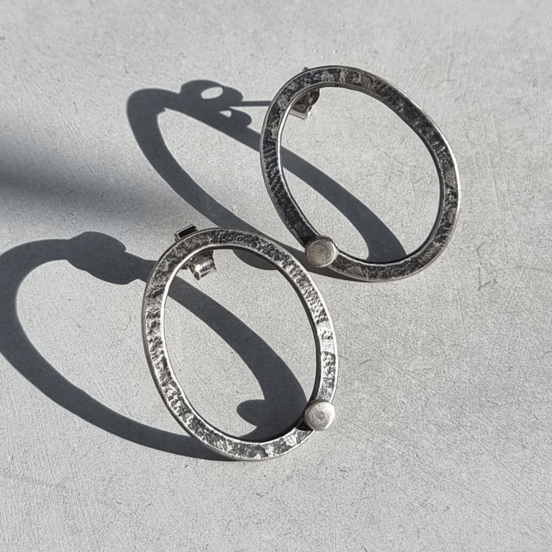 Oxidised lace stud earrings - The Studio at Wirksworth