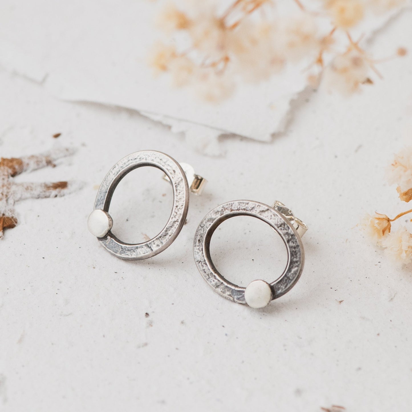 Oxidised lace stud earrings - The Studio at Wirksworth