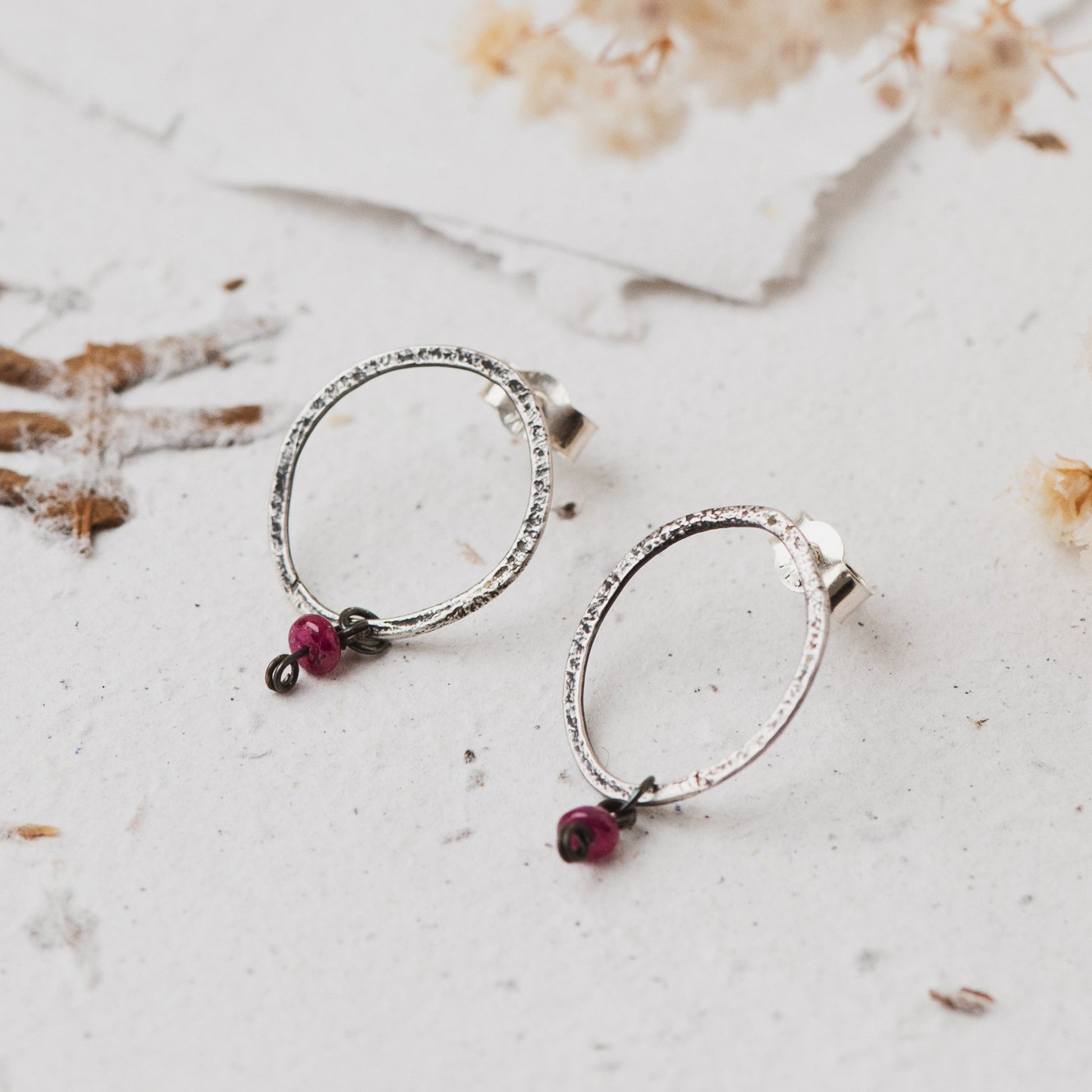 Oxidised lace stud earrings - The Studio at Wirksworth