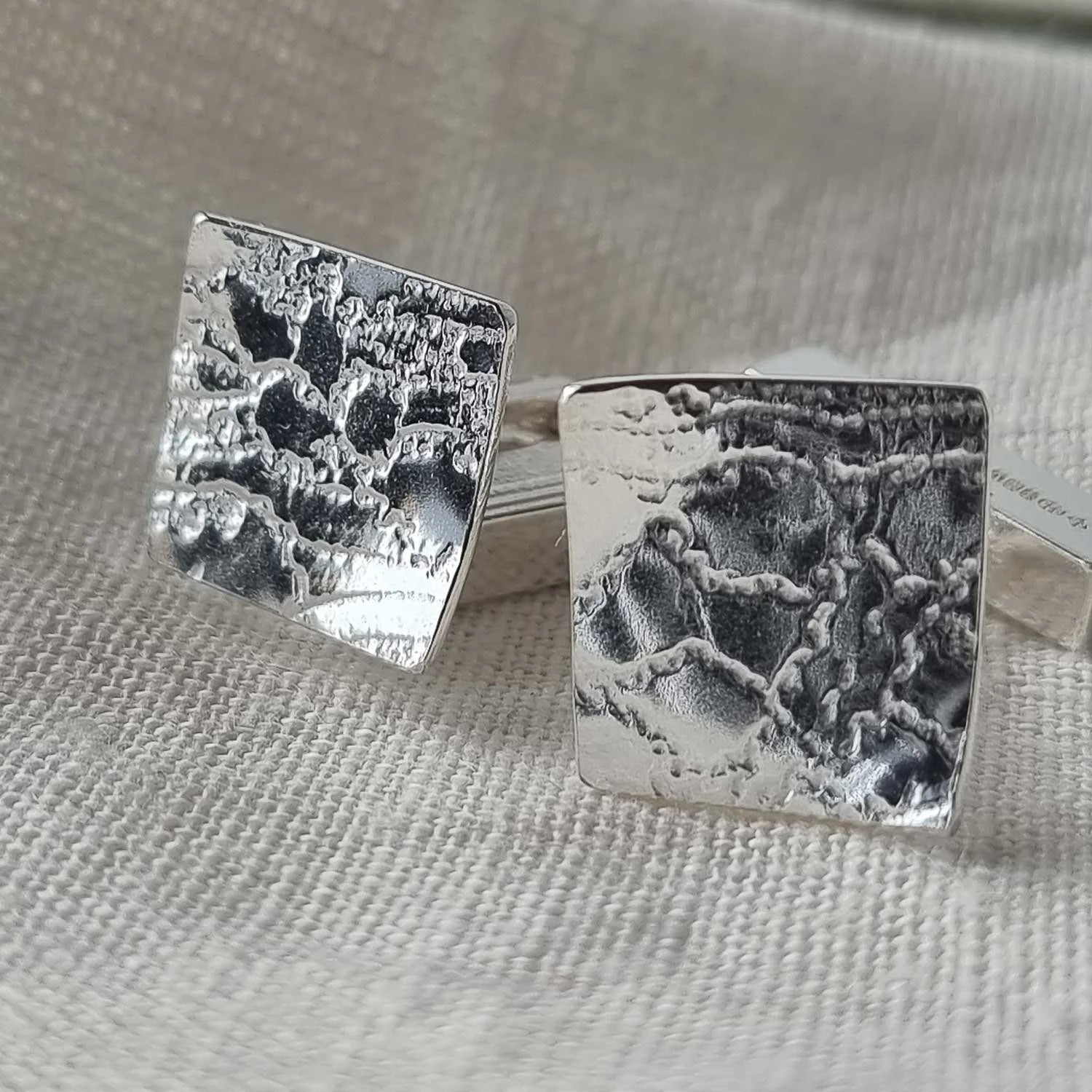 Nottingham lace cufflinks - The Studio at Wirksworth
