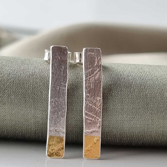 Lace stud earrings with gold - The Studio at Wirksworth